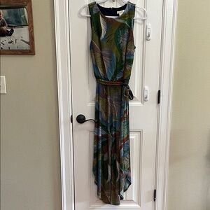 VERSONA Wide Leg Tropical Leaf Print Jumpsuit Size Medium